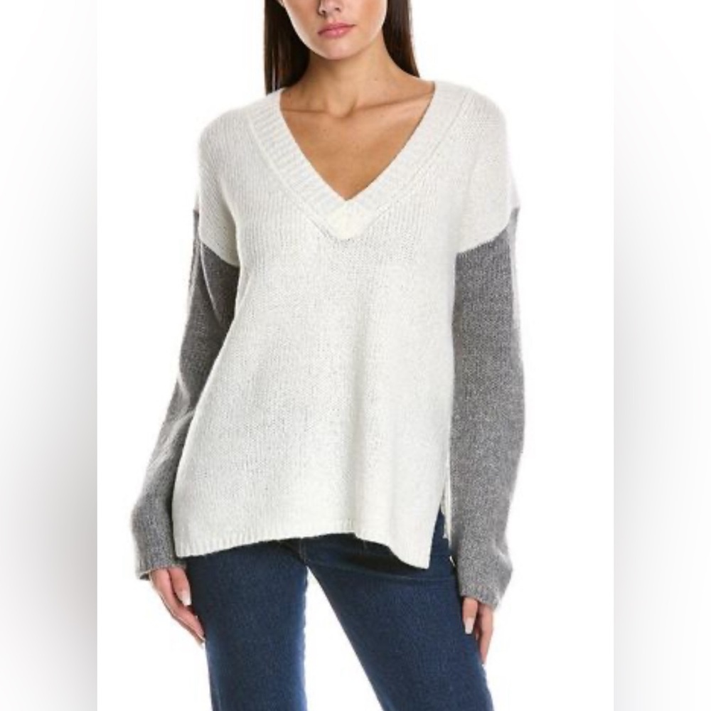 Michael Stars Colorblock V-neck Sweater